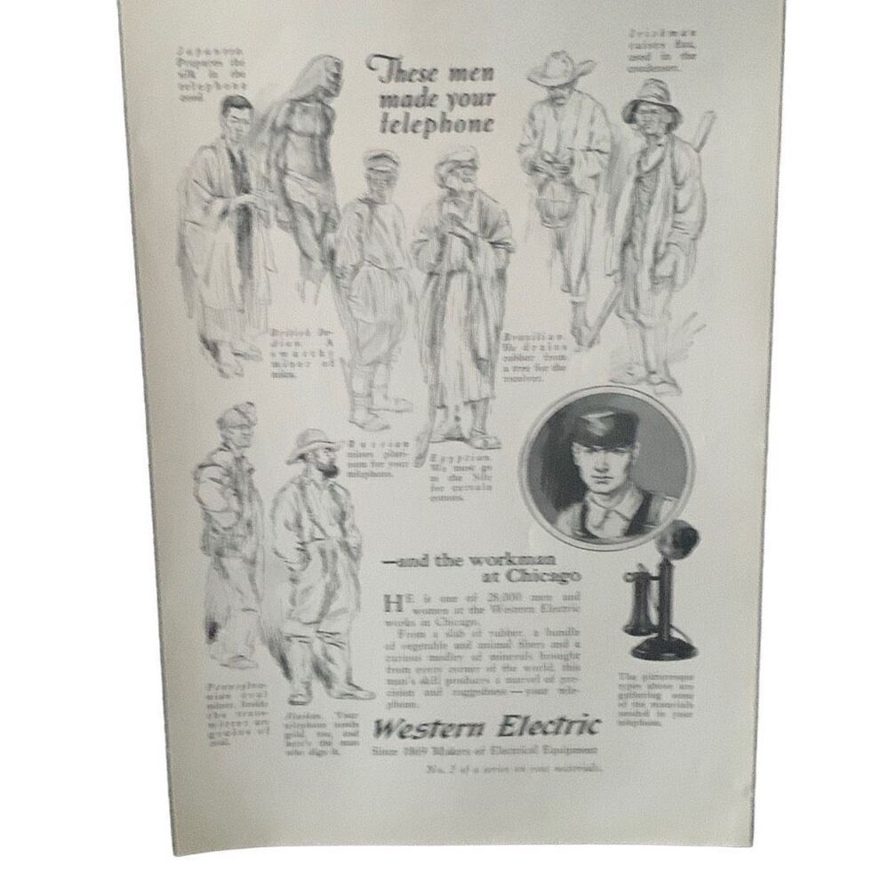 Vintage Western Electric These Men Made Your Telephone Ad Advertisment